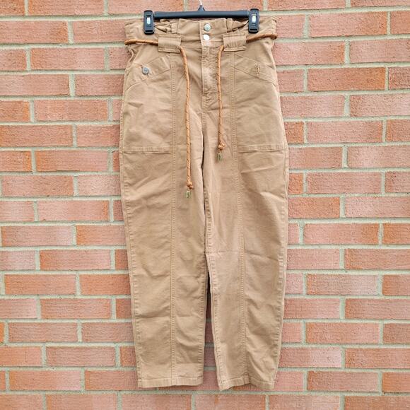 VERONICA BEARD Karter Drawstring Paperbag Pants in Tan size 29 - Picture 5 of 11